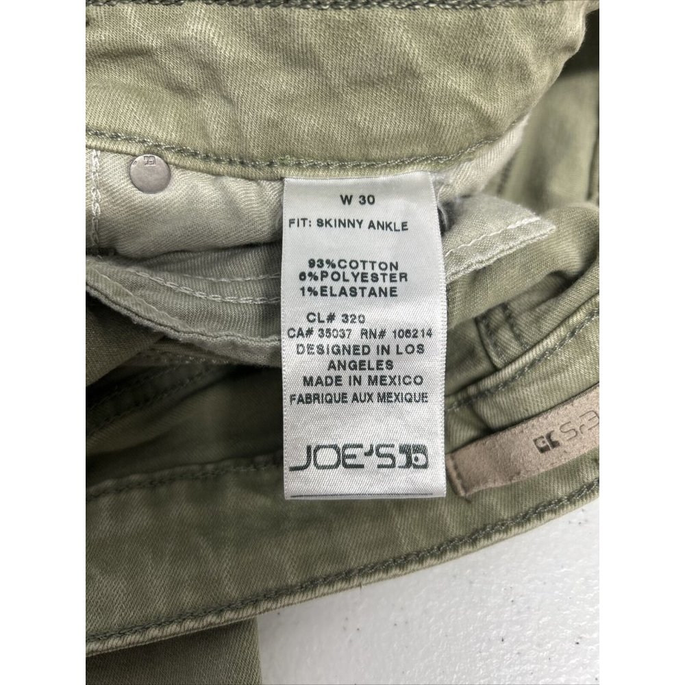 Joe's Jeans Military Green Distressed Skinny Ankle Mid Rise Jeans Pants (30x28) - Picture 12 of 13